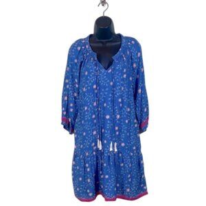 Natalie Martin Stevie Dress In Pinwheel Denim In Blue size medium